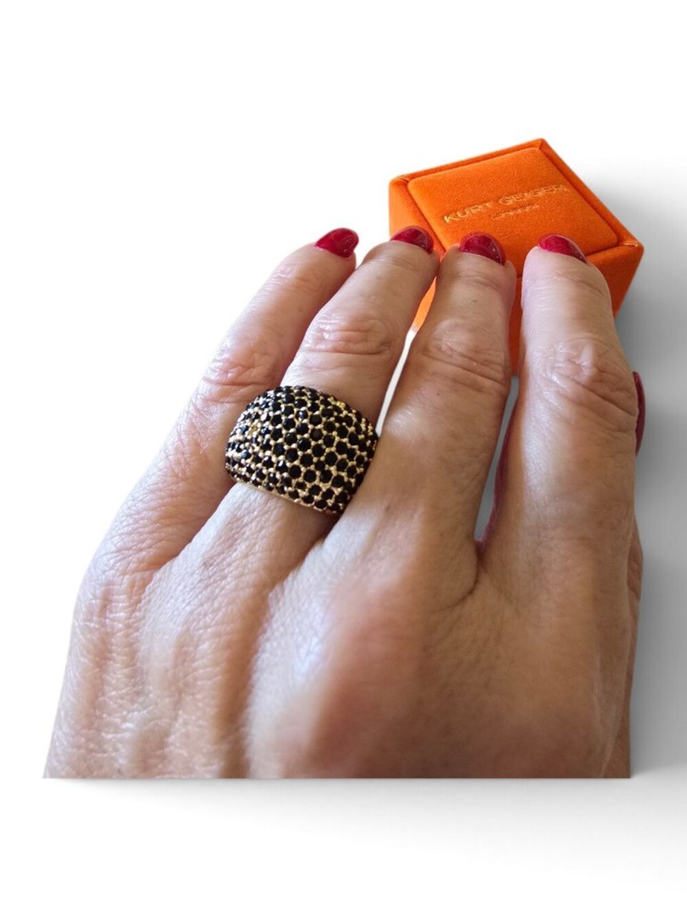 Kurt Geiger London Black Pavรฉ Dome Ring Size 7 + Box